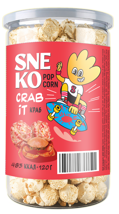 Попкорн Sneko со вкусом крабовой икры